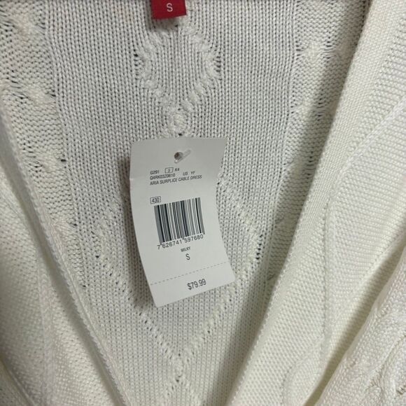 Guess Aria White Cable-Knit Dress Size Small - Picture 10 of 12